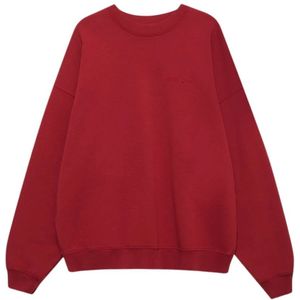 Anine Bing, Sweatshirts & Hoodies, Dames, Rood, XS, Katoen, Rode Oversized Ronde Hals Sweater