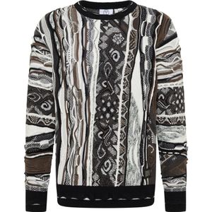 Carlo Colucci, Truien, Heren, Veelkleurig, L, Leer, Kleurrijke Jacquard Gebreide Trui