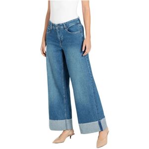 Mac, Jeans, Dames, Blauw, L, Katoen, Wide-leg Jeans