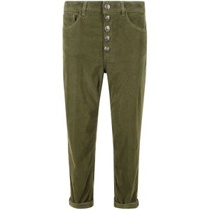 Dondup, Jeans, Dames, Groen, W29, Katoen, Loose Fit Enkellange Broek