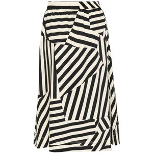 Part Two, Rokken, Dames, Zwart, 3Xl, Gestreepte Rok Emmelinepw Deconstructed Stijl
