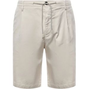 Eleventy, Korte broeken, Heren, Beige, W30, Katoen, Bermuda Shorts met Trekkoord