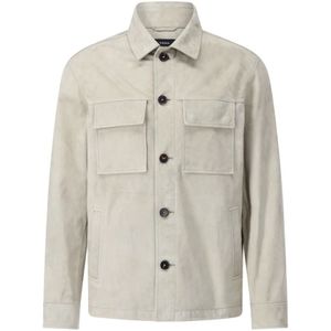 Arma, Jassen, Heren, Groen, XL, Leer, Fluwelen Overhemd Jas Stijlvol Comfortabel