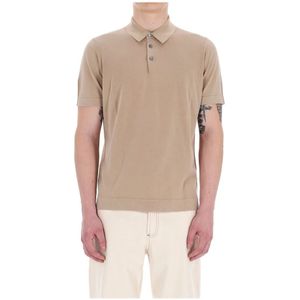 Drumohr, Tops, Heren, Beige, L, Katoen, Lichtgewicht zomer poloshirt frosted effect