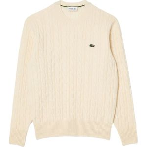 Lacoste, Truien, Heren, Beige, M, Wol, Elegante wintertrui met gevlochten details