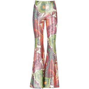 Etro, Broeken, Dames, Veelkleurig, S, Bloemenprint Elastische Taille Broek