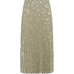 Part Two, Kleedjes, Dames, Groen, 2Xl, Vetiver Foil Print Geplooide Rok