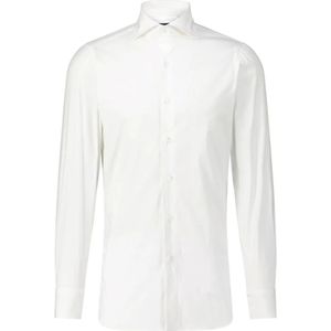 Finamore, Overhemden, Heren, Wit, M, Moderne Zakelijk Overhemd Napoli-Eduardo