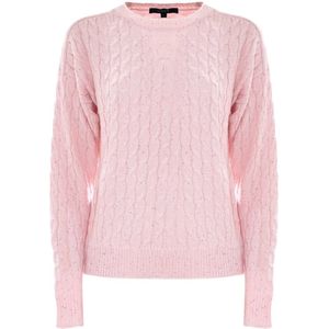 Kocca, Truien, Dames, Roze, XS, Wol, Charmante Kabel Gebreide Trui