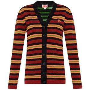 Kenzo, Truien, Dames, Veelkleurig, S, Katoen, Veelkleurig gestreept vest