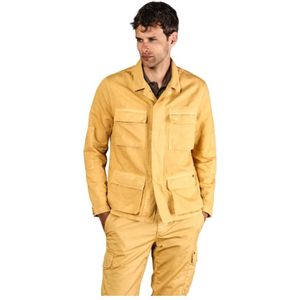 Mason's, Jassen, Heren, Geel, L, Katoen, Gele Hennep Katoen Overshirt Jas