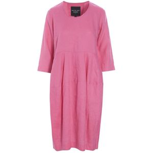 Bitte Kai Rand, Kleedjes, Dames, Roze, L, Linnen, Luchtige Linnen Jurk Bubble Gum