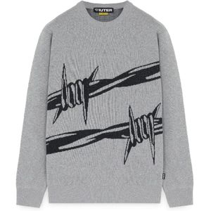 Iuter, Sweatshirts & Hoodies, Heren, Grijs, M, Katoen, Heren Barbwire Katoenen Shirt