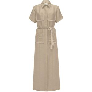 MVP wardrobe, Kleedjes, Dames, Beige, L, Linnen, Antibes Dress