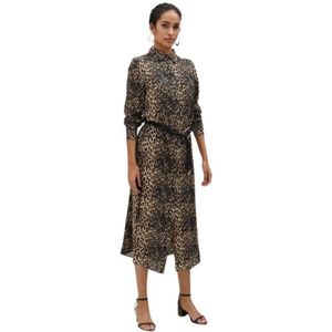 Lola Casademunt, Kleedjes, Dames, Veelkleurig, S, Jurk overhemd met dierenprint