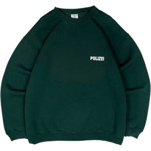 Vetements, Sweatshirts & Hoodies, Heren, Groen, M, Groene Politie Crewneck Sweatshirt