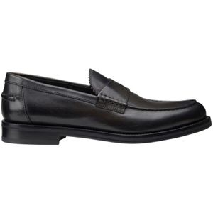 Doucal's, Schoenen, Heren, Grijs, 44 EU, Leer, Penny Loafer