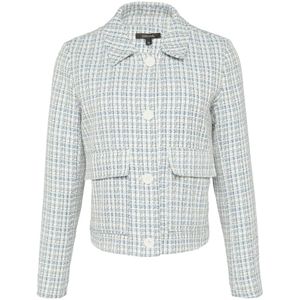 Comma, Jassen, Dames, Blauw, M, Tweed, Korte Tweedjas Casual Look