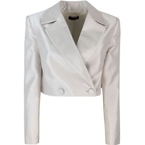 Liu Jo, Jassen, Dames, Grijs, S, Polyester, Grijze Blazer Jas