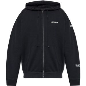 Moncler, Sweatshirts & Hoodies, Heren, Zwart, M, Katoen, Sweatshirts & Hoodies