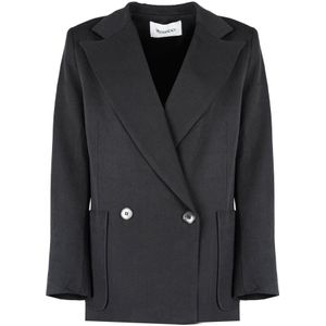 Silvian Heach, Jassen, Dames, Zwart, S, Oversized Sportjas