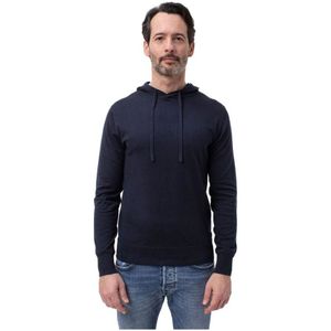 People of Shibuya, Sweatshirts & Hoodies, Heren, Blauw, 3Xl, Katoen, Blauwe Katoen Kasjmier Hoodie met Trekkoord