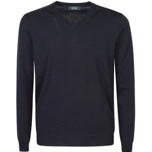 Zanone, Truien, Heren, Blauw, L, Stijlvolle Gebreide Kleding voor Mannen