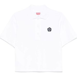 Kenzo, Tops, Dames, Wit, S, Katoen, Bianco T-shirt Stijlvolle Casual Pasvorm