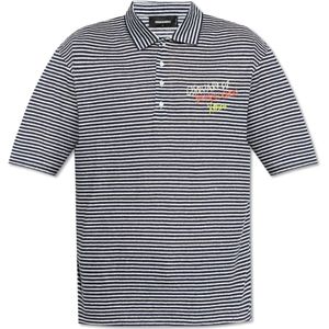 Dsquared2, Tops, Heren, Blauw, 2Xl, Linnen, Polo capsule Summer Lovers