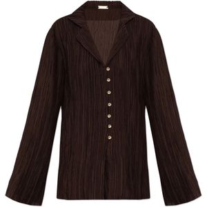 Cult Gaia, Blouses & Shirts, Dames, Bruin, S, Polyester, Shirt Alyona