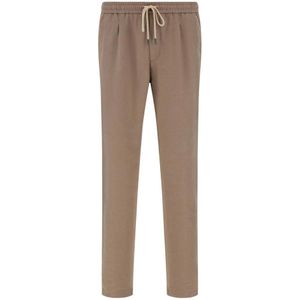 Boggi Milano, Broeken, Heren, Beige, XL, Linnen, City Linnen Broek