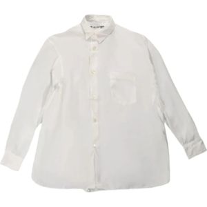 Comme des Garçons, Blouses & Shirts, Dames, Wit, S, Polyester, Asymmetrische Witte Overhemd