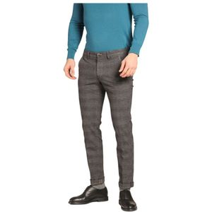 Mason's, Broeken, Heren, Grijs, L, Katoen, Slim Fit Katoen Stretch Chino Broek