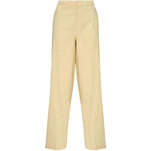 Pinko, Broeken, Dames, Geel, L, Linnen, Gele Linnen Blend Broek