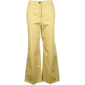 Marella, Broeken, Dames, Geel, 3Xs, Katoen, Katoen Elastaan Broek