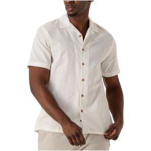 Anerkjendt, Overhemden, Heren, Wit, M, Katoen, Witte Katoen/Linnen Shirt voor Mannen