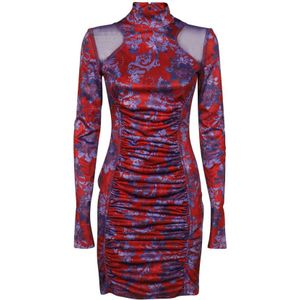 Versace Jeans Couture, Kleedjes, Dames, Veelkleurig, M, Polyester, Bloemenprint Mini Jurk