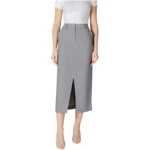 Ichi, Rokken, Dames, Grijs, XS, Polyester, Dames Lange Jurk Collectie