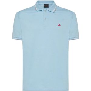 Peuterey, Tops, Heren, Blauw, 2Xl, Katoen, Stretch Katoenen Polo Shirt