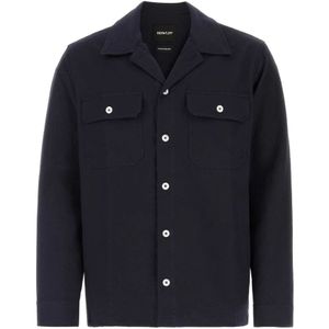 Howlin', Overhemden, Heren, Blauw, M, Katoen, Casual overhemd