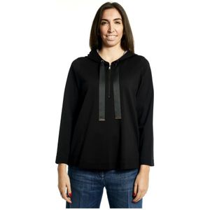 Marina Rinaldi, Sweatshirts & Hoodies, Dames, Zwart, S, Stijlvolle Fleece Trui
