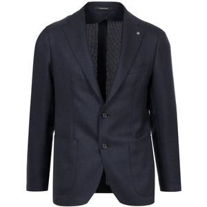 Tagliatore, Jassen, Heren, Blauw, 2Xl, Wol, Single-Breasted Blazer