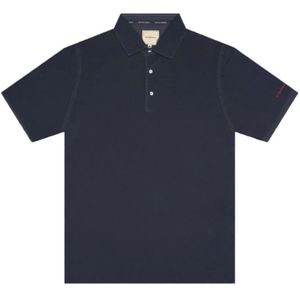 Tramarossa, Tops, Heren, Blauw, M, Katoen, Geborduurd Logo Katoenen Poloshirt