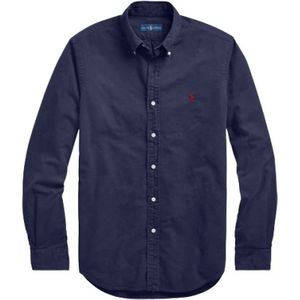 Polo Ralph Lauren, Overhemden, Heren, Blauw, 2Xl, Katoen, Navy Oxford Slim Fit Button-Down Overhemd