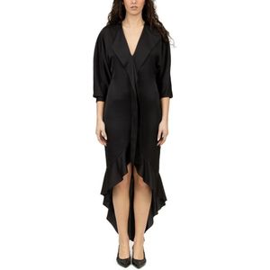 Philosophy di Lorenzo Serafini, Kleedjes, Dames, Zwart, M, Polyester, Zwarte Lange Jurk in Rasatello