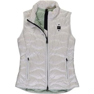 Blauer, Jassen, Dames, Wit, L, Wit mouwloos gewatteerd jack
