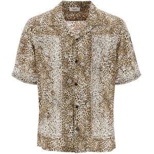 Celine, Overhemden, Heren, Beige, L, Katoen, Casual Katoenen Overhemd in Blauw
