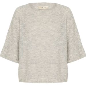 Cream, Truien, Dames, Grijs, 2Xl, Gebreide Blouse Licht Grijs Melange