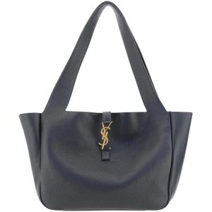 Saint Laurent, Tassen, Dames, Zwart, ONE Size, Schoudertas met Gewatteerde Details en Kettingriem