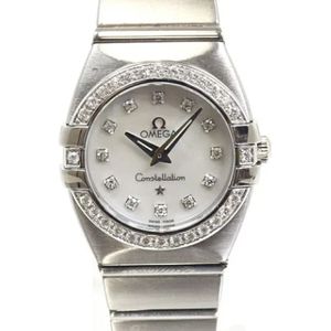 Omega Vintage, Pre-owned, Dames, Wit, ONE Size, Pre-owned Stainless Steel watches